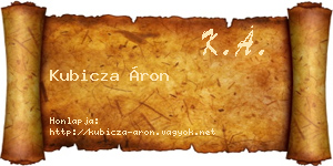 Kubicza Áron névjegykártya